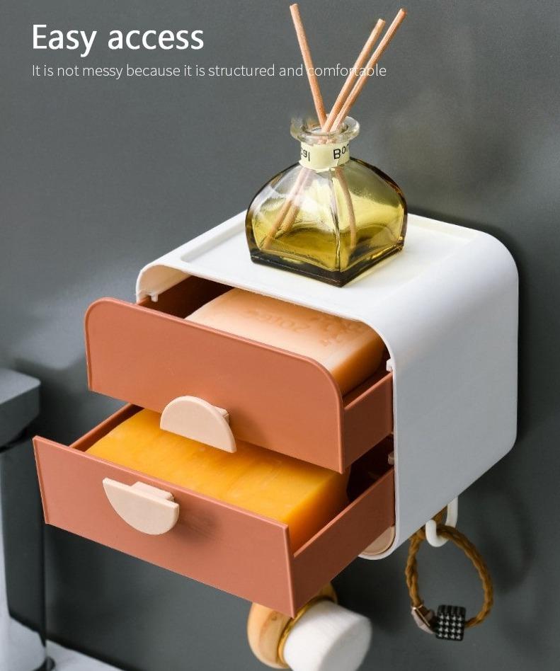 Drill-Free Wall Mounted Soap Box Container