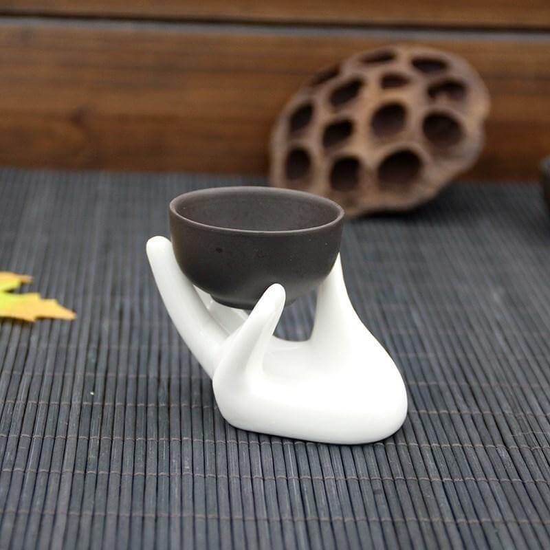 Hand Shape Ceramic Egg Cup Holder - MaviGadget